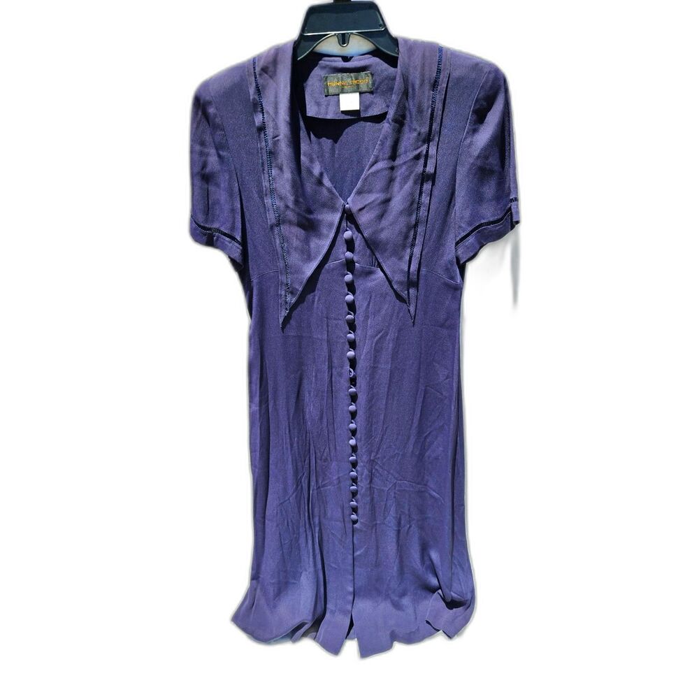 DONNA RICCO Vintage 1940s-inspired Retro Button Front Midi Dress Size 6